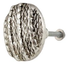 Round Jute Shape Antique Silver Aluminium Dresser Knob